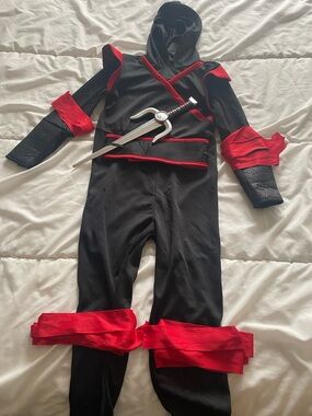 Spirit Black and Red Ninja Jumpsuit Costume
